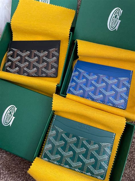 goyard card holder blue price